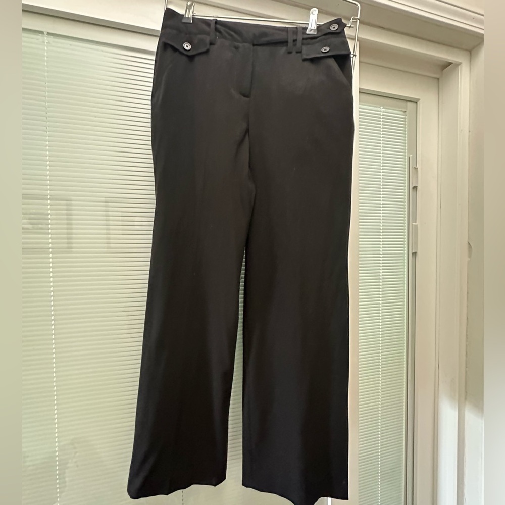 Larry Levine Black Wide-Leg Pants with Side Tabs